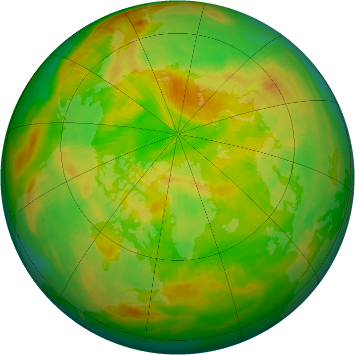 Arctic ozone map for 24 May 1990
